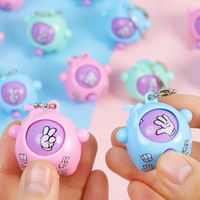 Porte-clés créatif en plastique motif Pierre-Papier-Ciseaux, pendentif multifonctionnel éducatif, jouet Gashapon de combat DIY à visages interchangeables