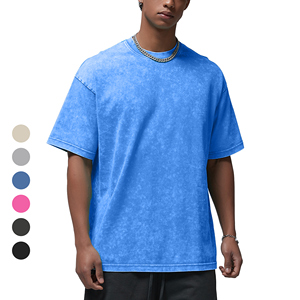 เสื้อยืดผู้ชายแขนสั้นผ้าฝ้าย100% ถักลายกรดแบบกำหนดเอง - Product Image 3