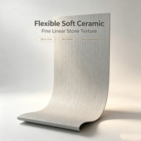Nouvelle feuille de pierre flexible en pierre veinée, placage de granit mince, céramique souple pour façade de bâtiments résidentiels et commerciaux