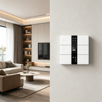 Thermostat multifonctionnel KNX 6 boutons Série S, panneau de commande mural intelligent pour la maison avec sécurité