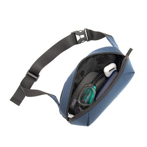 Blue Anti-theft Zipper Hard Shell Daily Commuter <b>Spliced</b> Bag Minimalist Waist Bag - Product Image 3