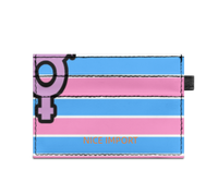 Transgender (Captain John Design) Rainbow Slim Doppelseitig bedruckter Kartenhalter Kreditkartenhalter aus PU-Leder für Männer und Frauen