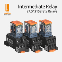 Relais LANBOO Mini 2NO/2NC, type prise enfichable, option LED, boîtier en plastique ignifuge, LBJ21A