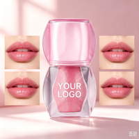 Gloss à lèvres scintillant en forme de cœur, label privé avec logo personnalisé, non collant, hydratant, longue tenue, 3g, maquillage cosmétique pour les lèvres