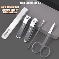 Kit d'outils de manucure en acier au carbone 5 pièces/ensemble dans une boîte de rangement, ensemble de coupe-ongles, lime à ongles, cure-oreilles, ensemble de toilettage avec un aspect élégant