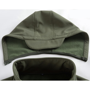 Giacca Tattica Softshell da <span class=keywords><strong>Uomo</strong></span>, Invernale, Foderata in <span class=keywords><strong>Pile</strong></span>, Antivento, per Sport all'Aperto, <span class=keywords><strong>con</strong></span> <span class=keywords><strong>Cappuccio</strong></span> Staccabile, Giacca di Sicurezza - Product Image 3