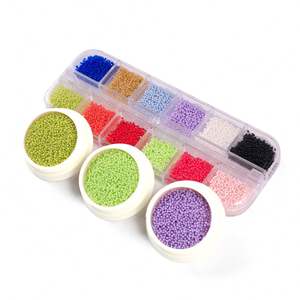 Perles de caviar pour ongles en verre miniatures colorées de 1 mm, minuscules autocollants et décalcomanies pour nail art de couleur <span class=keywords><strong>macaron</strong></span> 3D - Product Image 4