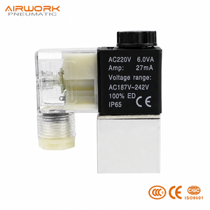 Vanne d'échappement pneumatique à solénoïde 2/2 voies série 2V en laiton à action directe G1/8 G1/4 G3/8 G1/2 1 pouce pour système d'air - Product Image 1