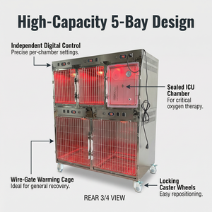 Cámara de Oxígeno <span class=keywords><strong>Veterinaria</strong></span> Transparente de Acrílico con Medidor de Flujo Ajustable para Gatos <span class=keywords><strong>y</strong></span> Perros, Uso en Clínicas <span class=keywords><strong>y</strong></span> Hospitales Veterinarios - Product Image 3