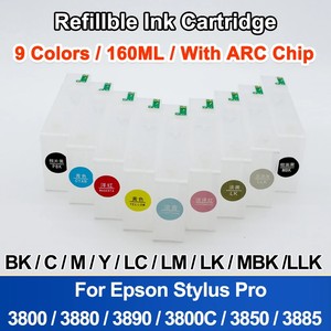 160ml Rỗng mực bơm lại Cartridge với <span class=keywords><strong>chip</strong></span> cảm biến cho <span class=keywords><strong>Epson</strong></span> Stylus Pro 3800 <span class=keywords><strong>3880</strong></span> 3890 3800c 3850 3885 - Product Image 2