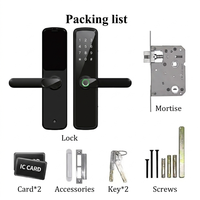 La meilleure serrure de porte intelligente électronique avec code temporaire Ttlock Tuya WiFi, serrure numérique à empreintes digitales, sécurité avant