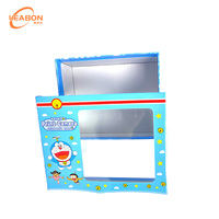 Boîte en carton ondulé transparente avec fenêtre, revêtement UV, pelliculage mat, réutilisable, portable, avec logo personnalisé, pour l'emballage et la présentation de poupées, jouets en peluche et cadeaux