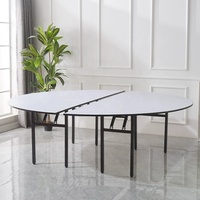 Tables pliantes rondes blanches modernes pour événements, mobilier de salle à manger en gros, tables de banquet d'extérieur pour mariages