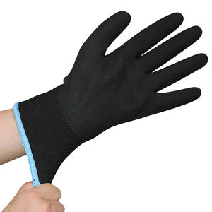 Soğuk dayanıklı 3/4 nitril daldırma kış iş eldivenleri çift kat akrilik astar kumlu nitril kaplı sıcak koruyucu eldiven - Product Image 4