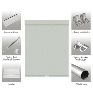 SAMADHI French <b>Window</b> Vertical Design Modern Durable Roller Blinds Polyester Blackout Cordless <b>Shades</b> Built-In - Product Image 2