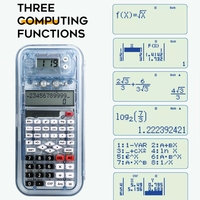 Calculadora de función matemática de reloj multifunción creativa, transportador de regla, calculadora 2 en 1 de alta calidad con conjunto giométrico