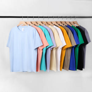 Camiseta de hombre al por mayor, personalizada, 100% algodón, oversize, de punto liso, con estampado por transferencia térmica, informal, lisa y en blanco. - Product Image 1