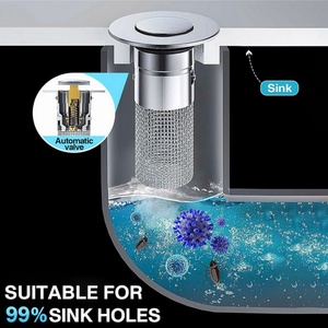 Reemplazo de tapón de fregadero de baño con cesta coladora extraíble de acero inoxidable, filtro desatascador de desagüe emergente para lavabo de baño - Product Image 4