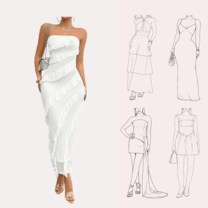 Abito Estivo da <span class=keywords><strong>Donna</strong></span> alla Moda, Vestito Sexy Senza Spalle Aderente per Club, Design Senza Maniche - Product Image 3