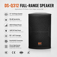Haut-parleur professionnel DSZ 400W-1600W 8Ω, haut-parleur large bande de 12 pouces pour salle de conférence/club/événements