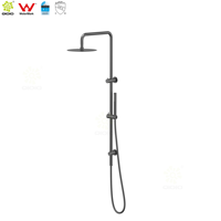 Colonne de douche combinée double en acier inoxydable 304 avec entrée d'eau, ensemble de douche
