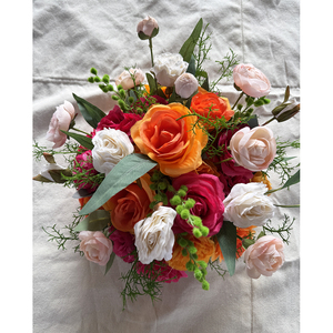 Customization <b>Artificial</b> Flower Ball Table Centerpieces Orange Red Rose Mixed Floral Art Arrangement Wedding Event Decorations - Product Image 3