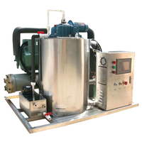 Machine à glace en flocons industrielle 1-30T par jour pour la conservation des fruits de mer et du poisson, avec évaporateur en acier inoxydable, refroidissement par air R404A