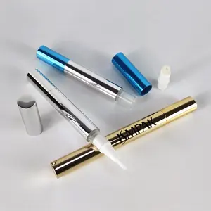 Custom Logo 2Ml White Blue Metal Shell Cosmetic Twist Pen Wholesale Bulk Cuticle Nail Oil Pens Lip Gloss Tubes