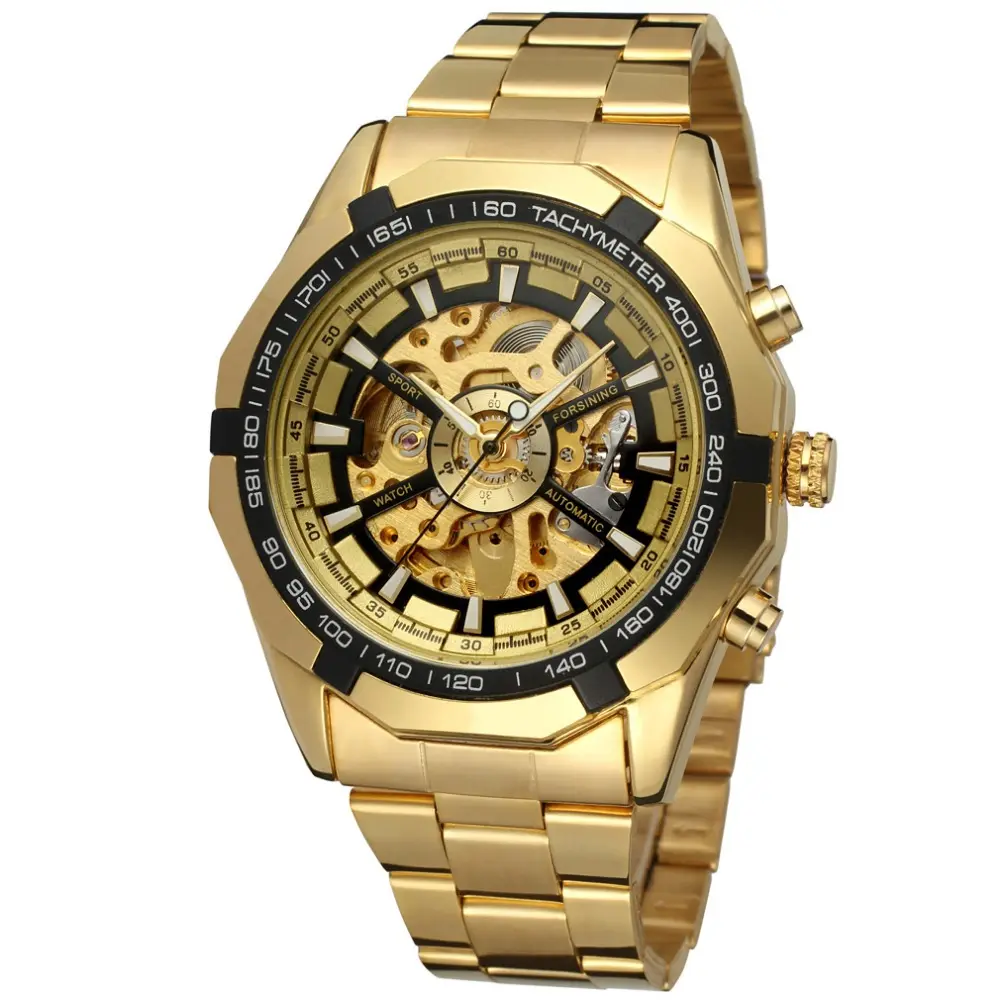 Men Men Skeleton Automatic Mechanical Gold Vintage Watch Mens FORSINING Watch Top Brand Luxury