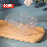 Étiquette personnalisée LOGO vente en gros 17oz/20oz tasses à gâteau Tiramisu Transparent gâteau Dessert à emporter boîte d'emballage elliptique