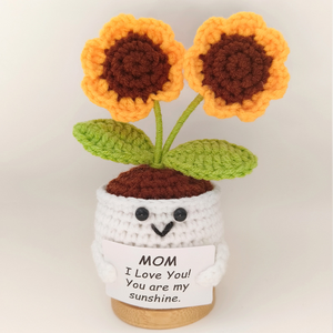 Pot de fleurs en crochet fait main avec poupée de soutien émotionnel, idéal pour offrir à des amis, à la famille, aux femmes et aux enseignantes - Product Image 2