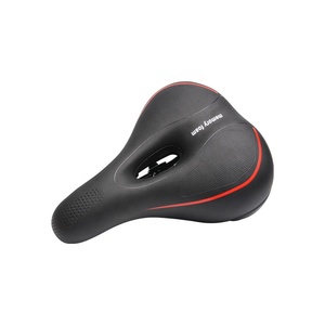 Cómodo sillín de <span class=keywords><strong>bicicleta</strong></span> para hombre y <span class=keywords><strong>mujer</strong></span>, cojín de asiento acolchado ancho de doble bola amortiguadora, cómodo, de espuma viscoelástica, para bicicletas de carretera - Product Image 1