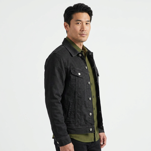 Premium Denim Style High Quality Breathable Long <b>Thin</b> Front Men's Motorcycle Jacket Slim Fit Polyester Cotton New Arrival - Product Image 4