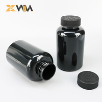 Bouteille cylindrique personnalisable en PET recyclé multi-capacités pour emballage de capsules et de comprimés avec couvercle à clapet