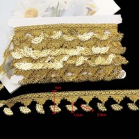 Couture Textile Brillant Or Tressé Garniture Tissu Avec Plaque De Métal Pendentif Gland Frange Diy Costume Artisanat Décoratif Dentelle Garnitures