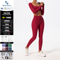 Ensemble de yoga 2 pièces personnalisé pour femme – Leggings à manches longues taille haute, effet push-up, ultra-extensible et séchage rapide pour le yoga et le sport