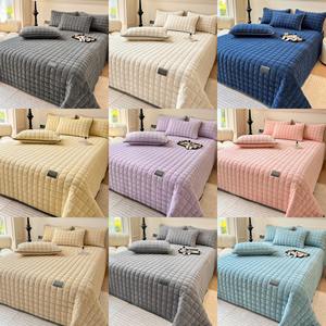 Juego de Ropa de <span class=keywords><strong>Cama</strong></span> Acolchada de Terciopelo de Color Sólido, con Funda de Terciopelo Coral y Sábana de Terciopelo Acolchada con Algodón, Gruesa y Cálida - Product Image 6