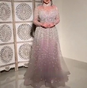 2022 New Design Frauen Sexy Vergoldung Langarm Ballkleider Lange Abendkleider - Product Image 3