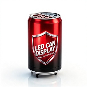 Customized Can Shape LED Video Wall With Built-in Refrigerator <b>Cooler</b> Cabinet HD Full Color Advertising Screen Commercial Bar - Product Image 1