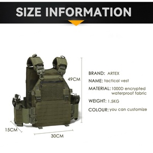 Gilet tactique porte-plaques à libération rapide, léger, en Oxford, pour homme, armure réglable avec système MOLLE - Product Image 5