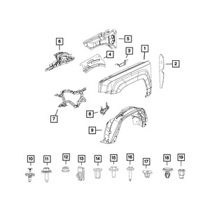 Guardabarros para Jeep Compass 5182556AD 5182557AD, Pieza de Repuesto de Plástico, 2013-2017 - Product Image 4