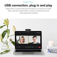 Halka Işıklı ve Yapay Zeka İşlevli 1080pd Mini Kamera, Bilgisayarla USB Uyumlu, Kişisel Toplantı Odası