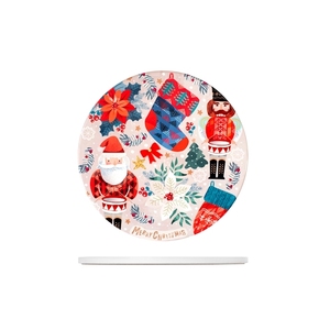 Sottopentola rotondo in ceramica con motivo natalizio per decorazioni natalizie da tavola - Product Image 1