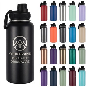 Botella de Agua Aislada de Doble Pared, Libre de Sudor, Fría por 24h, de Acero Inoxidable, con Tapa de Doble <span class=keywords><strong>Apertura</strong></span> - Product Image 1