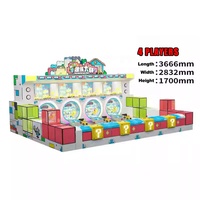Piste de course d'excavatrices pour enfants d'intérieur, 4 voitures de course télécommandées, machine de jeu à monnayeur en métal et plastique, version anglaise 110/220V