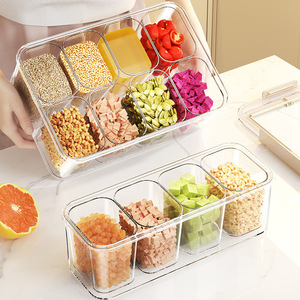 Portable Spice Storage Box Food Grade With Compartments Clip On Lid For Kitchen Travel Use Rectangle Shape Moisture Proof - Product Image 1