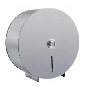 Groothandel Wall Mounted Rvs Jumbobroodje Papier Dispenser Ronde Toiletrolhouder Met Slot Voor Hotel Restaurant