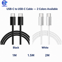Câble de données USB 2.0 Type-C vers Type-C LUNGKAY, 480 Mbps, 100 W PD, charge rapide, USB C vers USB C, câble tressé en nylon, OEM ODM personnalisé