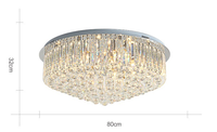 Iralan — lustre led circulaire en cristal, design moderne luxueux, montage en surface, disponible en gris argent, luminaire décoratif de plafond, idéal pour un salon