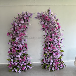 צבע יער באביב צבעוני סידור פרחים חתונה סידור פרחים מלאכותיים סגול ורוד לבן קשת קישוט כניסה - Product Image 5